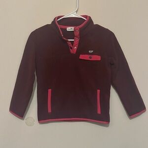 NWT Vineyard Vines Girls Harbor Fleece in Crimson